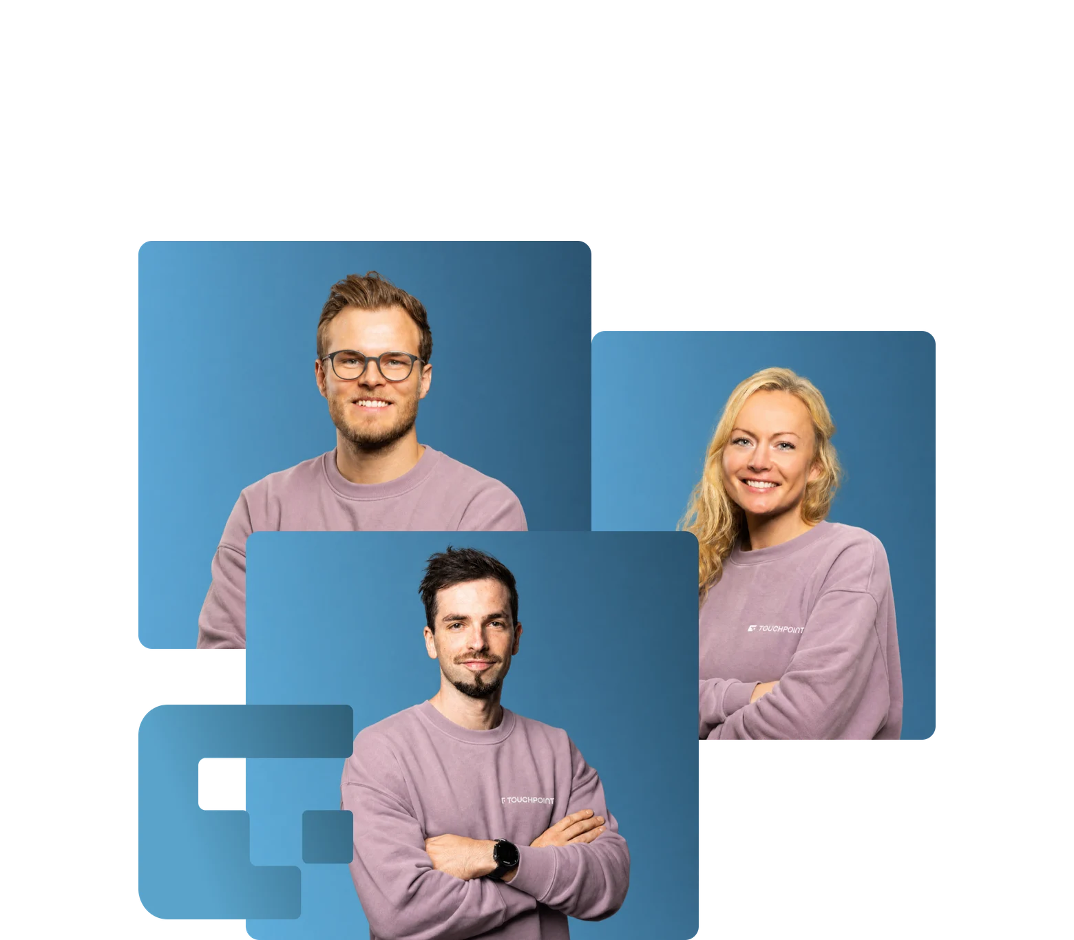 Morten Jørgensen, Merle Doormann und Simon Borg vom Touchpoint-Team.