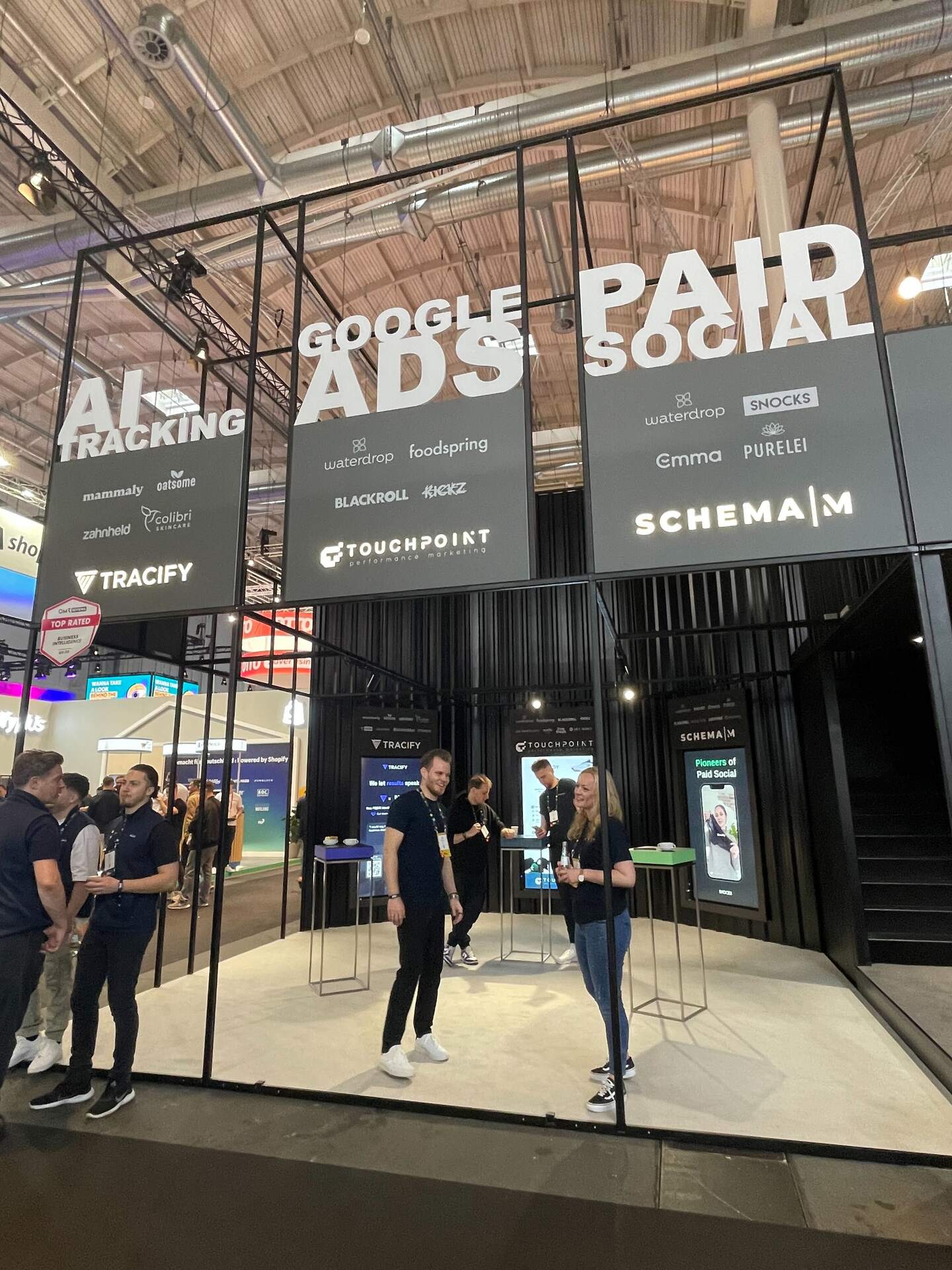 Der Touchpoint-Messestand mit den Themen Google Ads, Paid Social und AI Tracking.